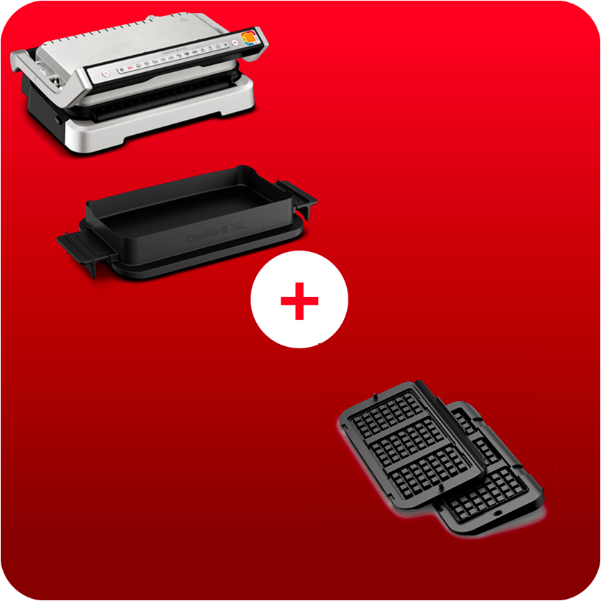 Pack Web - Optigrill 4en1 XL (avec plaque snacking) + plaque gaufres