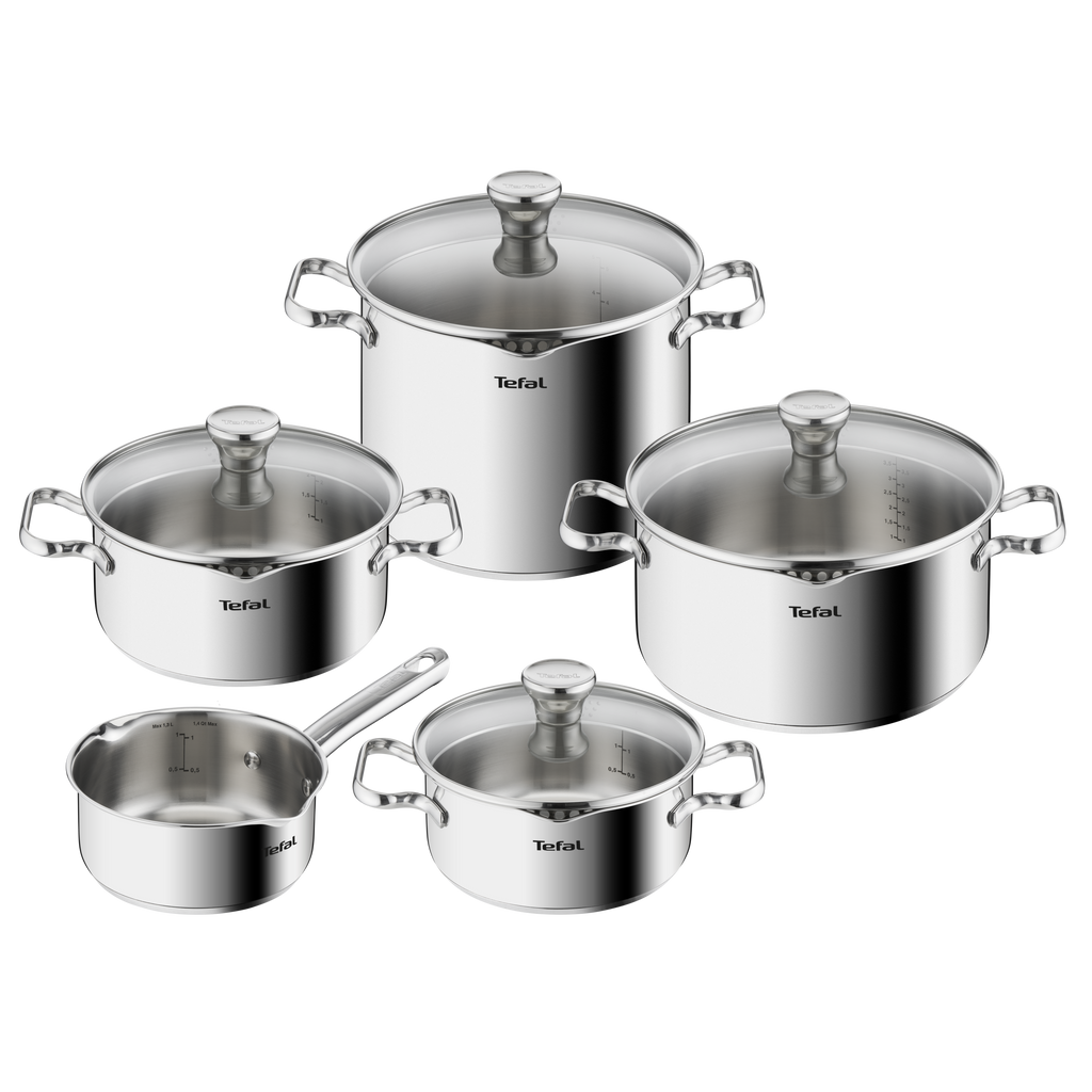 Duetto On, Batterie de cuisine 9p, Inox, Induction