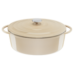 LOV, Cocotte en fonte ovale 34x26 cm, Induction, Four, Démarche d'éco-conception, Beige