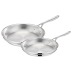 Jamie Oliver by Tefal Cook Smart, Poêles 24/28 cm, Acier inoxydable sans revêtement