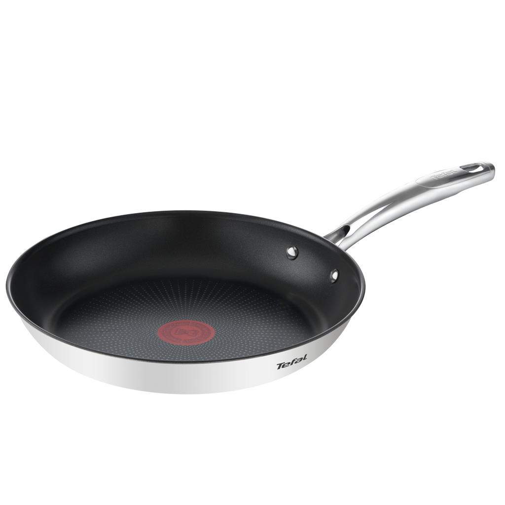 Duetto +, Poêle 28 cm, Garantie 10 ans, Acier inoxydable, Induction, Thermo-Signal