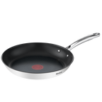 Duetto +, Poêle 28 cm, Garantie 10 ans, Acier inoxydable, Induction, Thermo-Signal