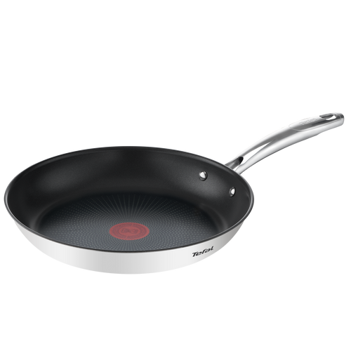 Duetto +, Poêle 28 cm, Garantie 10 ans, Acier inoxydable, Induction, Thermo-Signal