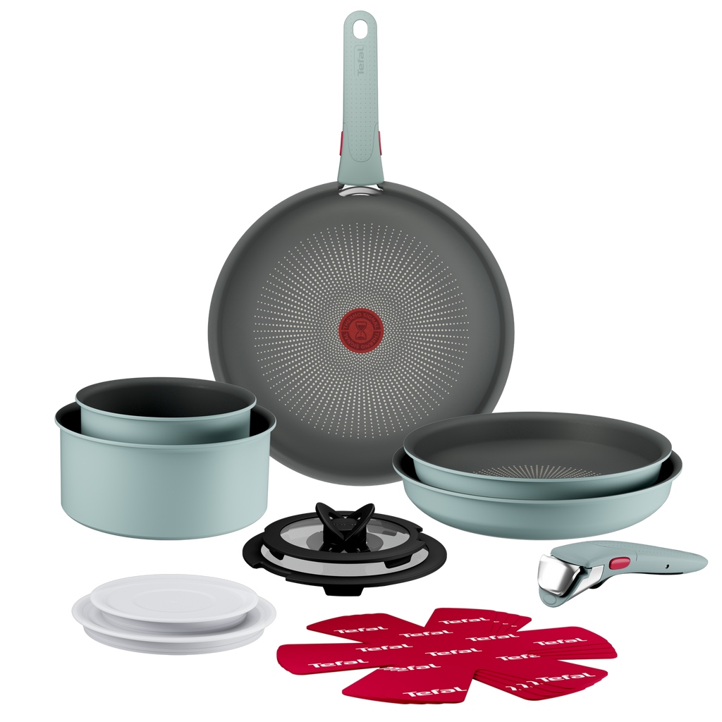 Halo Eucalyptus, Batterie de cuisine 15 pièces, Poignée assortie, Empilable