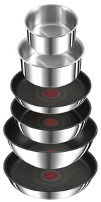Ingenio Préférence, Inox + antiadhésif, Batterie de cuisine 13 pièces, Induction