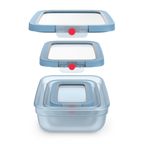 ONECLICK, Set 3 boîtes, 0,5/1,2/2,3L, Bleu