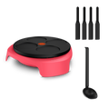 Easy Crep'Party, Appareil à crêpes électrique, Plaque amovible 4 mini crêpes, Louche, 4 spatules