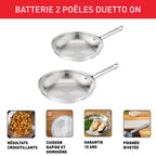 Duetto On, Lot de poêles, Inox, Induction, 24/28cm