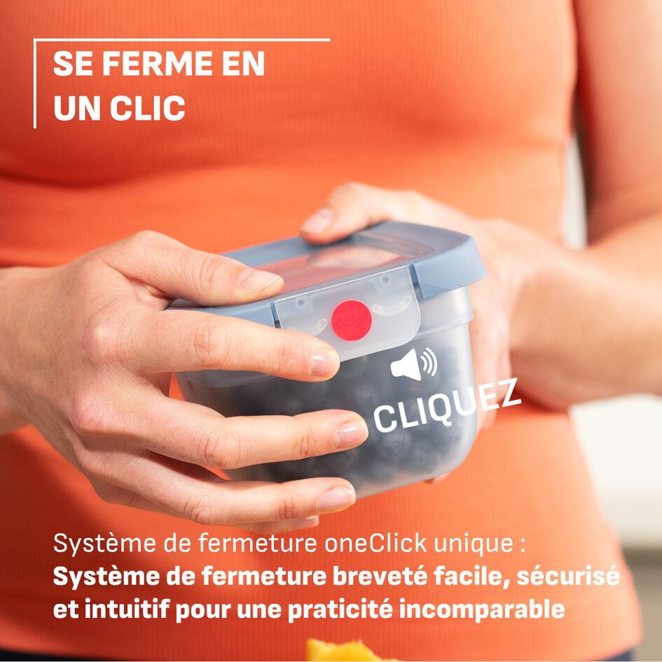 ONECLICK, Set 3 boîtes, 0,5/1,2/2,3L, Bleu