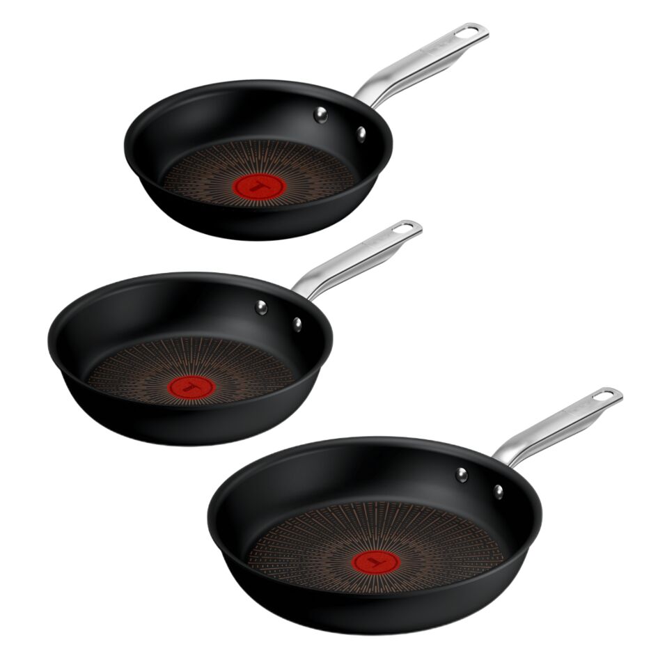 Experience, Batterie de 3&nbsp;poêles 20/24/28&nbsp;cm, Revêtement antiadhésif FusionCore, Induction