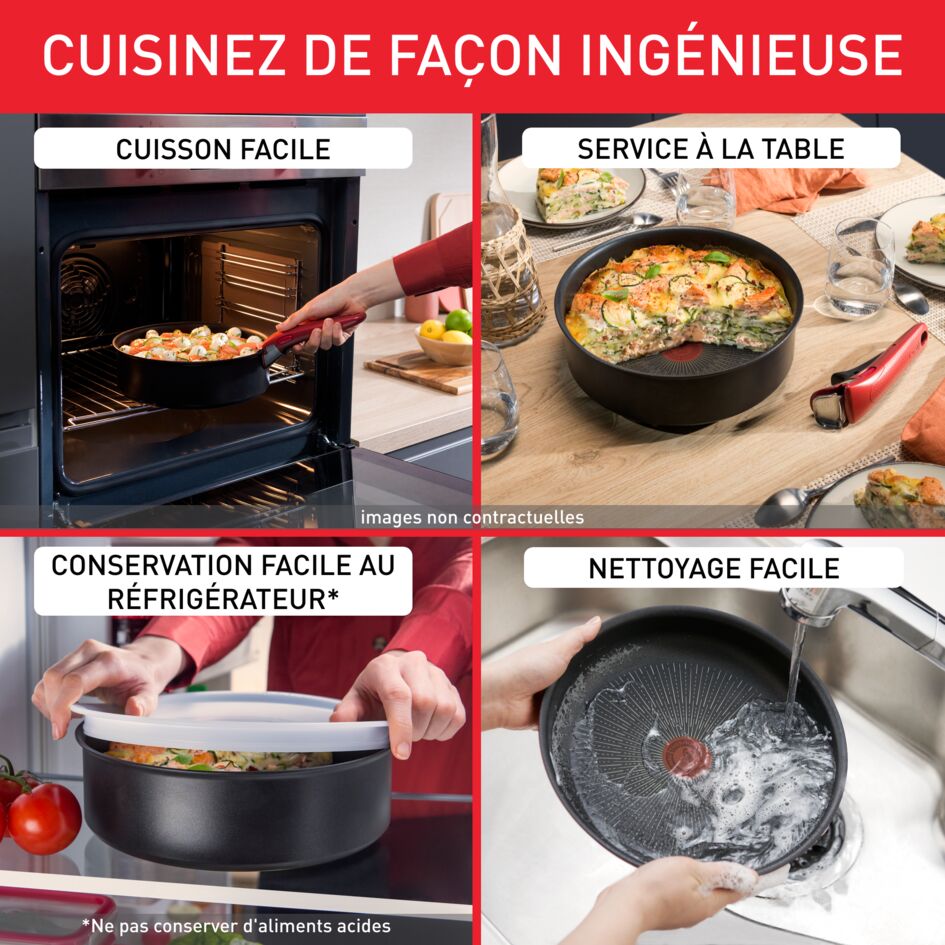 Ingénio So'Light, Antiadhésif, Batterie de cuisine 11 pièces, Induction, Légèreté