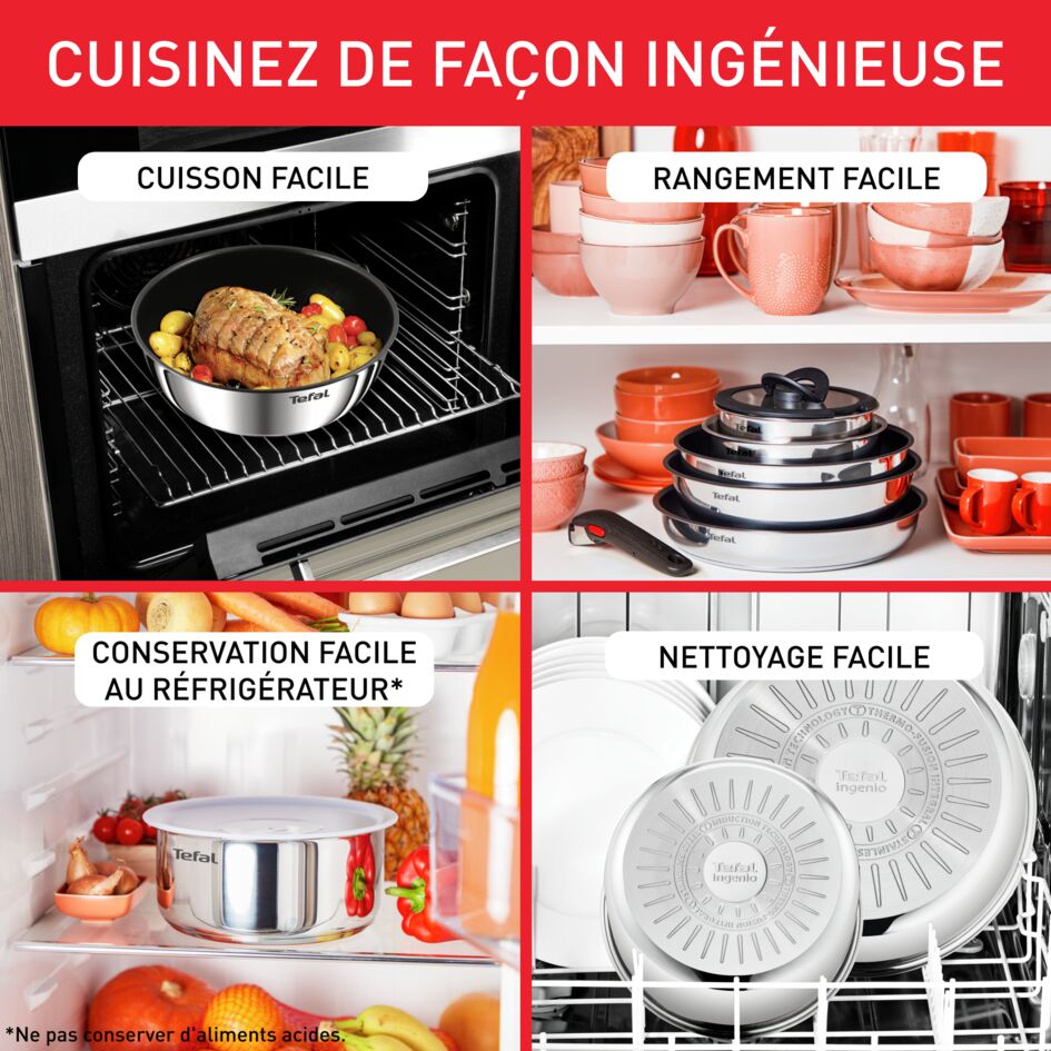 Emotion, Casserole sans revêtement, Acier inoxydable, 20 cm