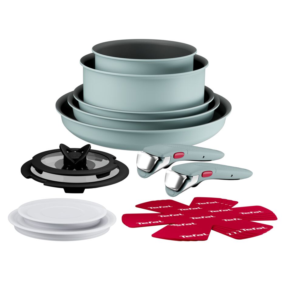 Halo Eucalyptus, Batterie de cuisine 15 pièces, Poignée assortie, Empilable