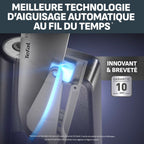 EverSharp, Set de couteaux 6&nbsp;pièces en inox et bloc de couteaux avec système d'aiguisage intégré