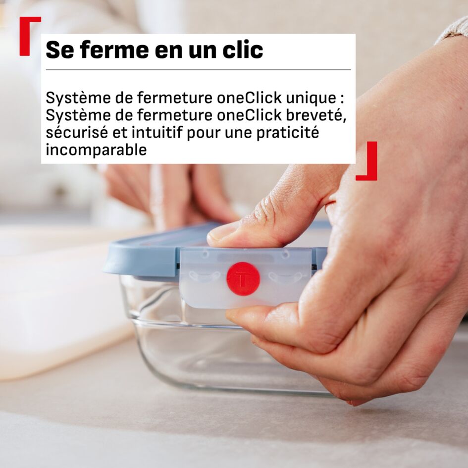 ONECLICK GLASS, Boîte de conservation, 1 litre