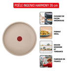 Ingenio Harmony, Poêle manche amovible, Antiadhésif, Induction, 26cm