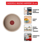 Ingenio Harmony, Casserole manche amovible, Antiadhésif, Induction, 16cm