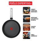 Expertise+, Poêle 32 cm, Revêtement antiadhésif haute performance, Induction