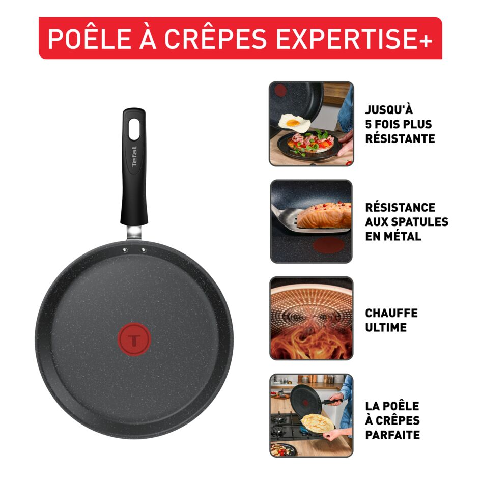 Expertise+, Poêle à pancakes, Antiadhésif, Induction, 25cm