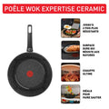 Expertise Ceramic, Poêle wok 28&nbsp;cm, Revêtement céramique antiadhésif haute performance