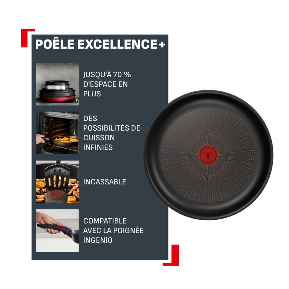Ingenio Excellence+, Poêle, Antiadhésif, Induction, 26cm