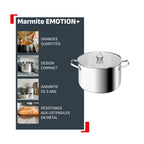 Emotion+ XL, Marmite + couvercle, Inox, Induction, 28cm