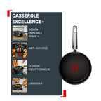 Excellence+, Casserole 20 cm, Design empilable, Revêtement antiadhésif, Induction