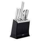 EverSharp, Set de couteaux 6&nbsp;pièces en inox et bloc de couteaux avec système d'aiguisage intégré