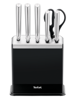EverSharp, Set de couteaux 6&nbsp;pièces en inox et bloc de couteaux avec système d'aiguisage intégré