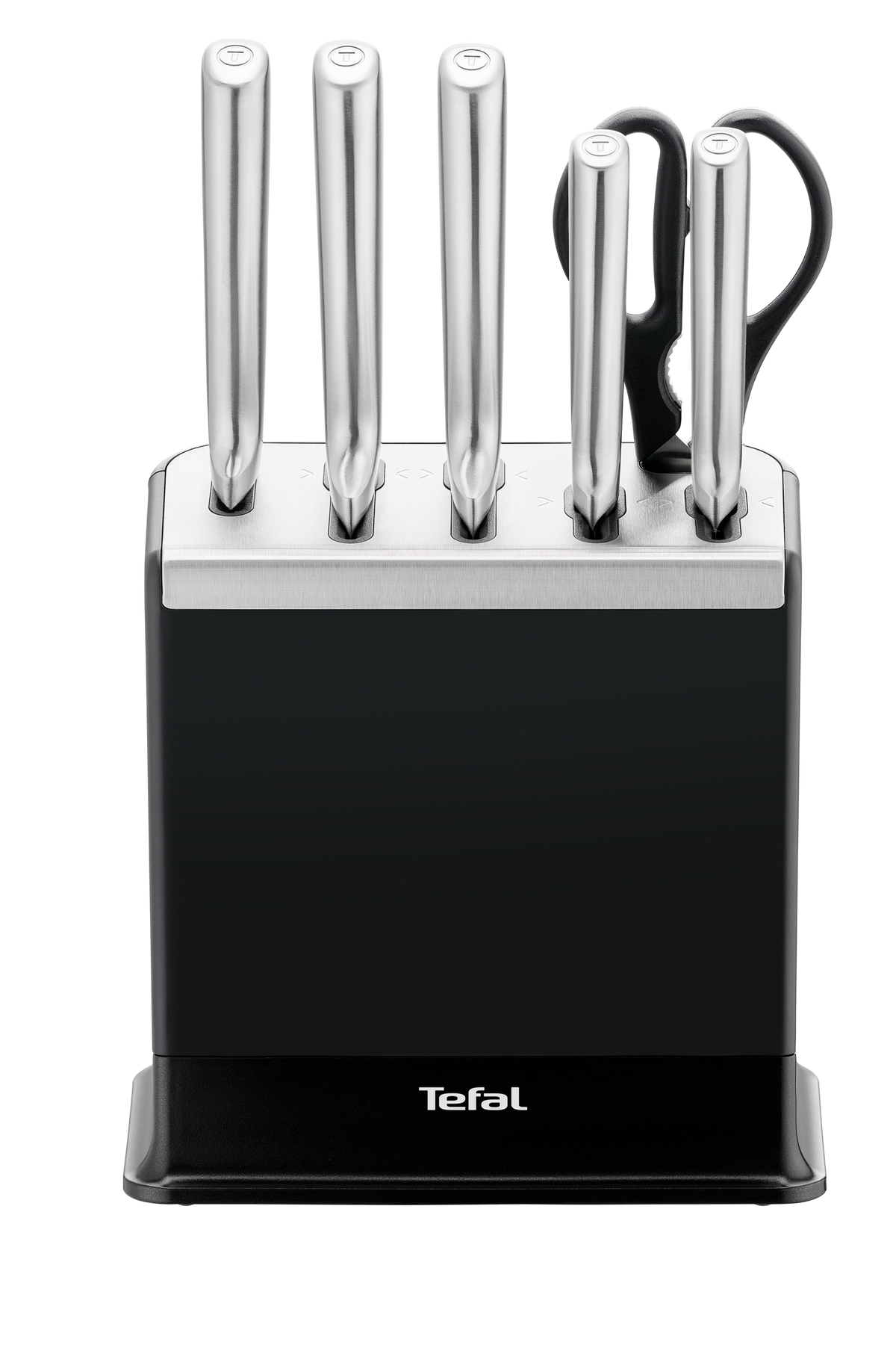 EverSharp, Set de couteaux 6&nbsp;pièces en inox et bloc de couteaux avec système d'aiguisage intégré